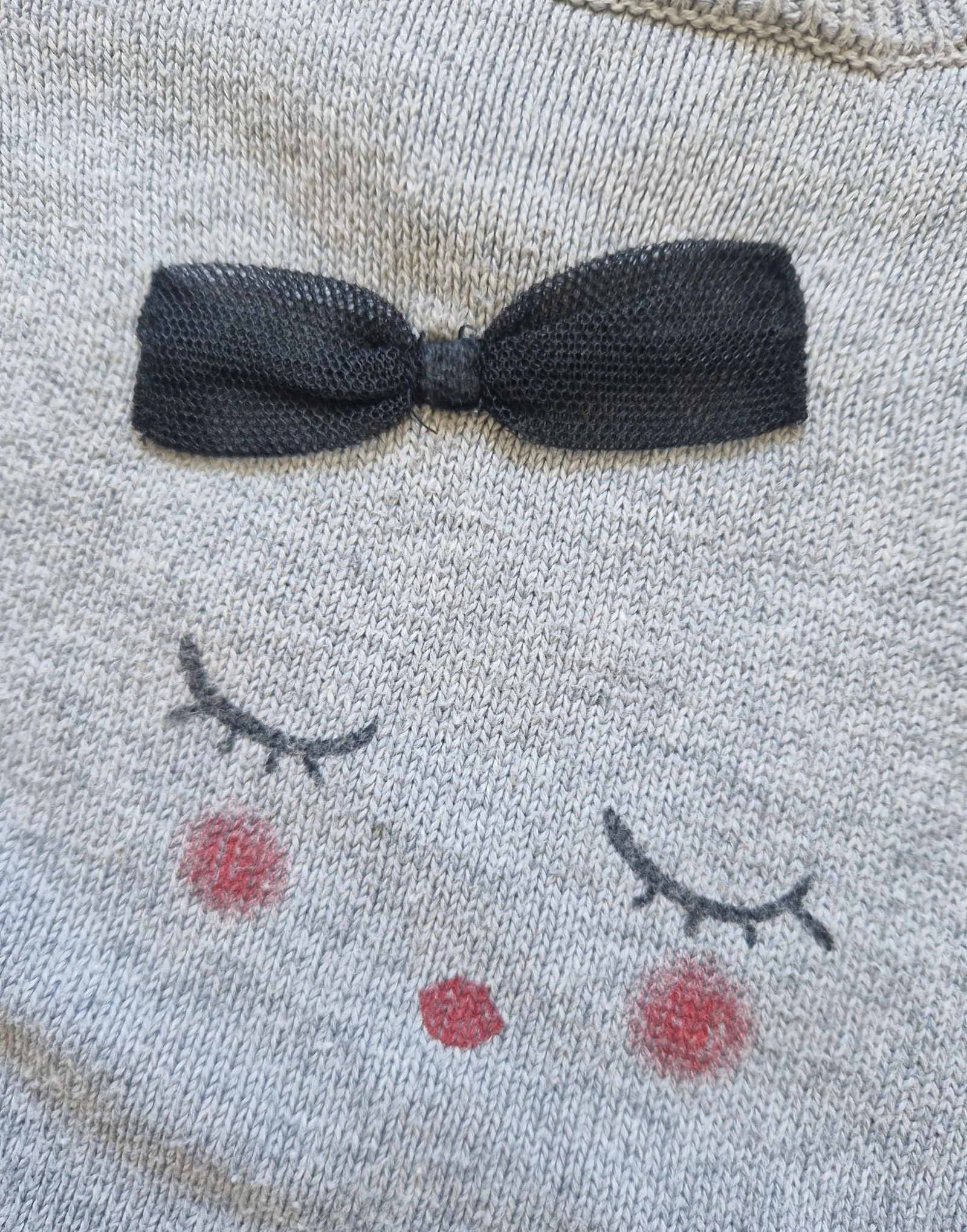🤍 Vestido de lã bebê menina Pat et Ripaton - cinza - tamanho 3 meses - bom estado – photo 2